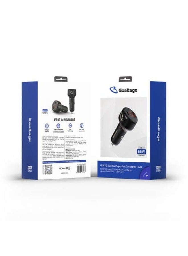 جولتيج شاحن سيارة مزدوج المنافذ عالي السرعة من نوع USB-C و USB-A من Goaltage CH04 بقدرة 65 واط - Image 4